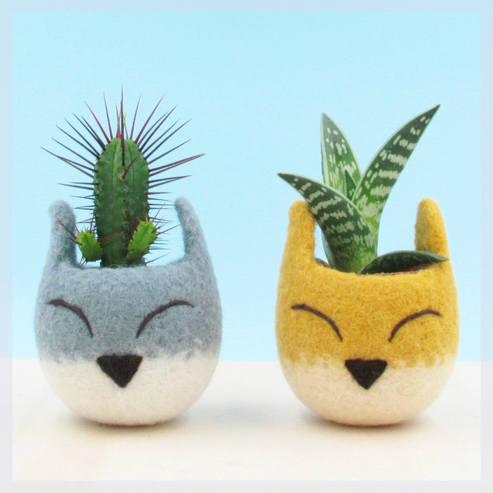Succulent planter/Fox head planter/cactus pot/kitsune vase/ warming gift/Fox lover gift/home decor/cabin decor/Set of two