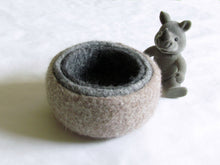 Felted wool bowls/Natural colors grey and beige/Eco-friendly gift/waldorf decor/desktop organizer