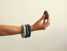 Ombré Stacking bracelet/felt soft jewelry/shade of grey/eco-friendly/felted wool/girlfriend gift/gift for her/Set of three