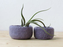 Purple grey felted bowl/Two nesting bowls in light lilac/Cozy gift Air plant holder - Wool vessel