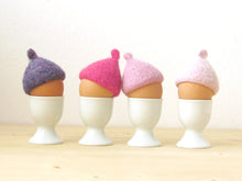 Egg cozy for Easter - cherry blossom pink pastel - felted acorn cap - Set of four - Cozy gift - Easter table decor