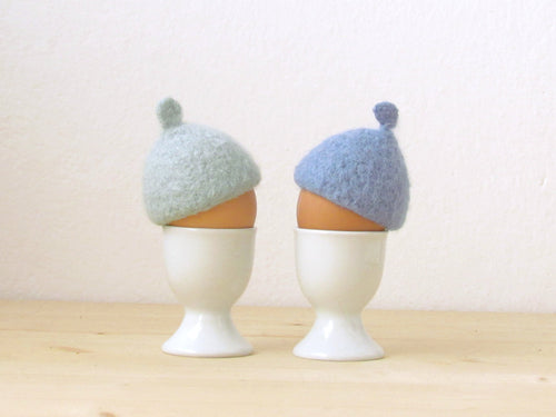 Egg cozy - Pastel blue pastel - felted egg cap - Set of two - House warming gift - Easter table decor