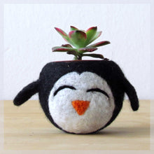 Desk accessories/Succulent planter/penguin planter/cute cactus planter/gift for her/happy penguin/indoor planter/plant pot