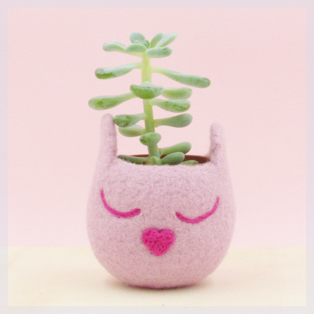 Blush pink cat planter/Cat head planter/Small succulent pot/succulent planter/cat lover gift/cat vase/nursery decor/teacher