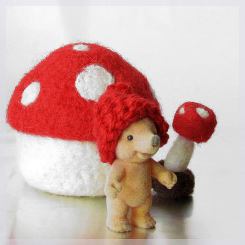 Felt toadstool/waldorf toy/Eco friendly mushroom/gnome house/fairy home/Felted bowl