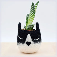 Succulent planter/Tuxedo cat mini planter/ Cat head planter/indoor planter/Small succulent pot/cat lover gift/gift for her